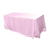 Sleek Satin Tablecloth 90"x156" Rectangular - Medium Pink