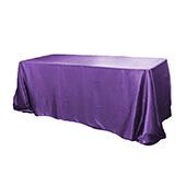 Sleek Satin Tablecloth 90"x156" Rectangular - Purple