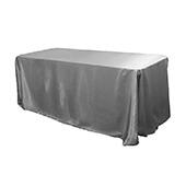 Sleek Satin Tablecloth 90"x156" Rectangular - Silver