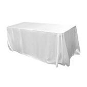Sleek Satin Tablecloth 90"x156" Rectangular - White