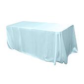 Sleek Satin Tablecloth 90"x156" Rectangular - Baby Blue