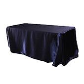 Sleek Satin Tablecloth 90"x156" Rectangular - Navy Blue