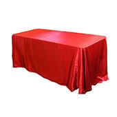 Sleek Satin Tablecloth 90"x156" Rectangular - Red