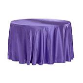 Sleek Satin Tablecloth 108" Round - Purple