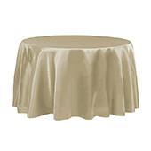 Sleek Satin Tablecloth 120" Round - Taupe