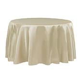 Sleek Satin Tablecloth 120" Round - Champagne