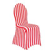 Striped Spandex (Lycra) Banquet & Wedding Chair Cover By Eastern Mills in Red and White