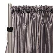 *FR* Taffeta Drape Panel by Eastern Mills 9 1/2 FT Wide w/ 4" Sewn Rod Pocket - Charcoal