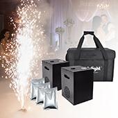PAIR of EddyLight Pro Cool Sparkler Machine w/ Carrying Bag & Powder - Shoots Flame-less Sparks up to 16ft!