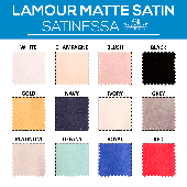 21FT - *FR* Lamour Matte Satin "Satinessa" w/ 4" Rod Pocket - 118" Wide - Many Color Options
