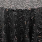 Embellished Tablecloth by Eastern Mills - Damask Black - Many Size Options
