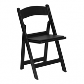 FirmFold™ Resin Folding Chair w/ Vinyl Padded Seat - 1000 lb Capacity - Black
