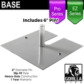 Pro/EZ Series - 15in x 15in Standard Duty 2" Base (Up to 8ft)