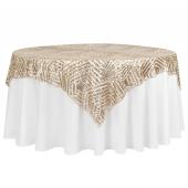 Geometric Lines Sequin Tablecloth - Choose your Size - Champagne