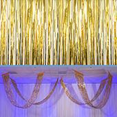Gold - Metallic Fringe Ceiling Curtain - Choose your Length