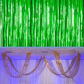 Green - Metallic Fringe Ceiling Curtain - Choose your Length