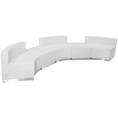 Titan Series Leather Reception Configuration Style "X" 5 Pieces "White"