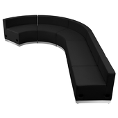 Titan Series Leather Reception Configuration Style "Y" 5 Pieces "Black"