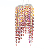 DecoStar™ Brown & Amber Beaded 4" x 9" Square Accent Chandelier