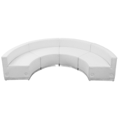 Titan Series Leather Reception Configuration Style "R" 4 Pieces "White"