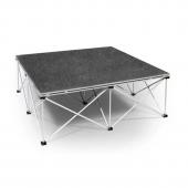 IntelliStage - Lightweight Square Portable Stage - 4ft x 4ft Platform & Riser Set - Strong Turf