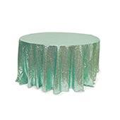 Mint Round Sequin Tablecloth by Eastern Mills - 126" Round