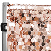Blush/Rose Gold Payette Sequin Backdrop Curtain w/ 4" Rod Pocket by Eastern Mills - 12ft Long x 4.5ft Wide