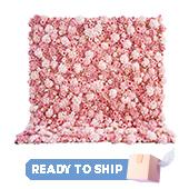 Blush Mixed Floral Wall - Curtain Style - Easy Install! Select Size