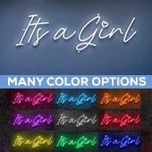 Neon Sign "It's a Girl" - Choose your Size and Color!