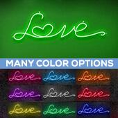 Neon Sign "Love" w/ Heart - Choose your Size and Color!