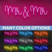 Neon Sign "Mr & Mr" in "Nutmeg" Font - Choose your Size and Color!