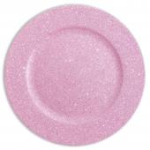 Glitter Plastic Charger Plate 13" - 24 Pack - Pink