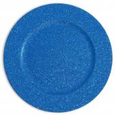 Glitter Plastic Charger Plate 13"- 24 Pack - Royal Blue