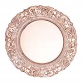 Plastic Charger Plate With Engraved Rim 14" - 24 Plates - Rose Gold