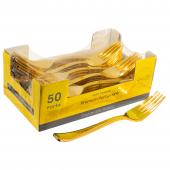Plastic Forks Set 50pc/pack - Gold