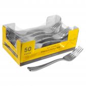 Plastic Forks Set 50pc/pack - Silver