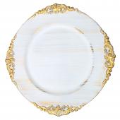 Filigree Edge Plastic Charger Plate 13" - 24 Pieces - White