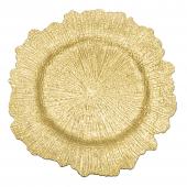 Large Reef Plastic Charger Plate 14" - 24 Pieces - Gold