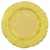 Antique Look Plastic Charger Plate 13" - 24 Pieces - Mustard