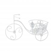 Decorative Metal Tricycle with Basket - White