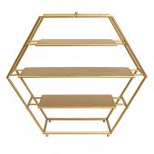 Metal 3 Tier Hexagon Dessert Stand - Gold