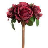 Artificial Rose & Hydrangea Bouquet - Burgundy