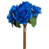 Artificial Rose & Hydrangea Bouquet - Royal Blue
