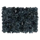 Artificial Mixed Flower Mat - Black