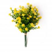 Yellow Artificial Boxwood Bouquet With Flower