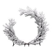 White Hydrangea Floral Partial Round Wedding Ceremony Arch - 8 Feet Tall