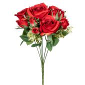 Decostar™ Artificial Deluxe Rose Bouquet - Red