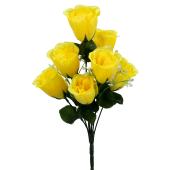 Decostar™ Artificial Rose Bud Bush 12" - Dozen - Yellow