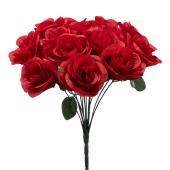 Artificial Rose Bouquet 12" - Burgundy