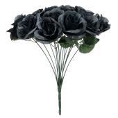 Artificial Rose Bouquet 12" - Black